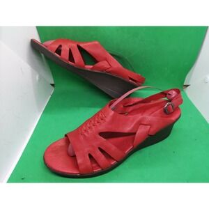 Keen Women Shoe Elizabeth Red Leather Wedge Sandal Size 11